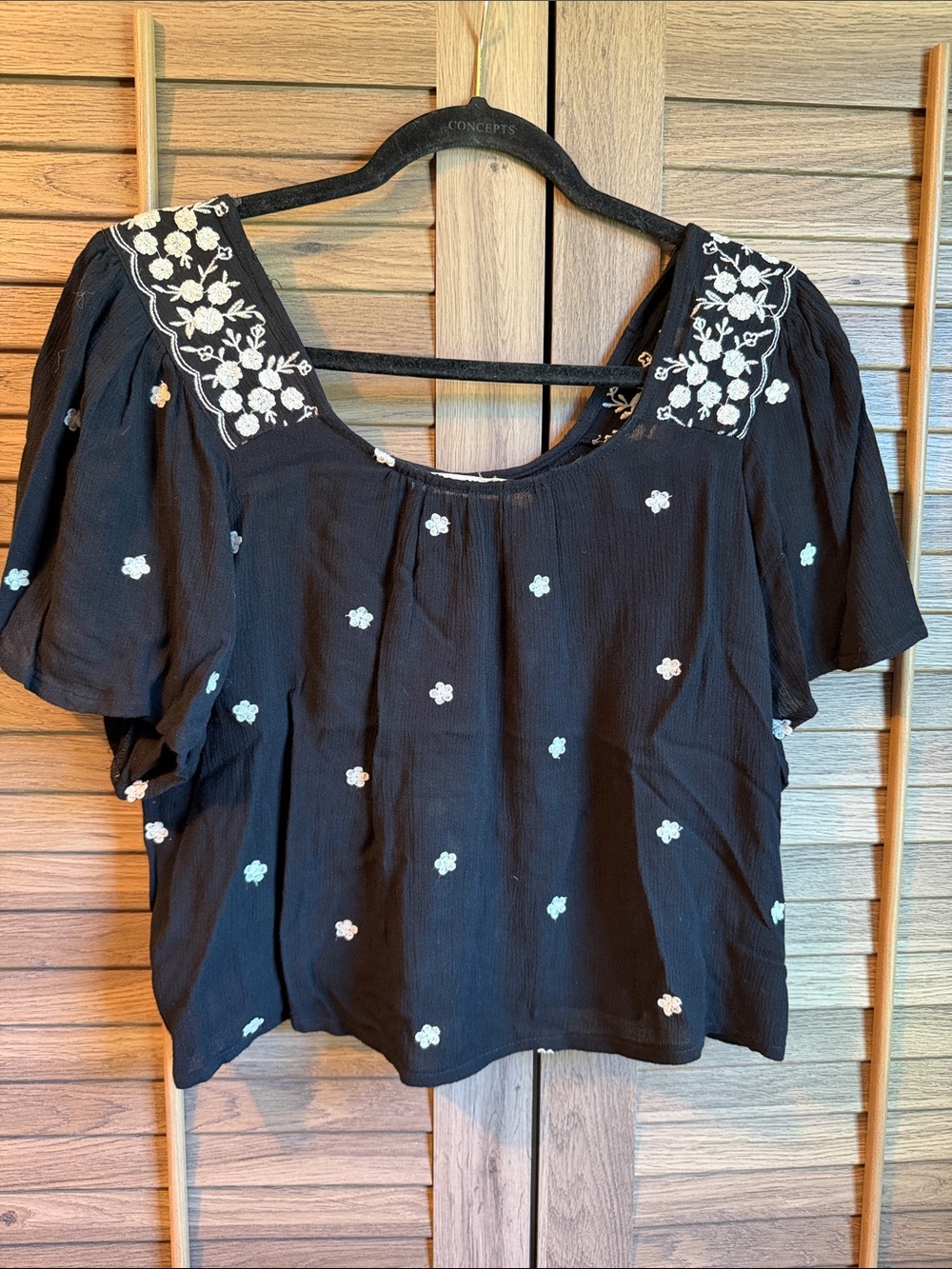 Black Embroidered Blouse